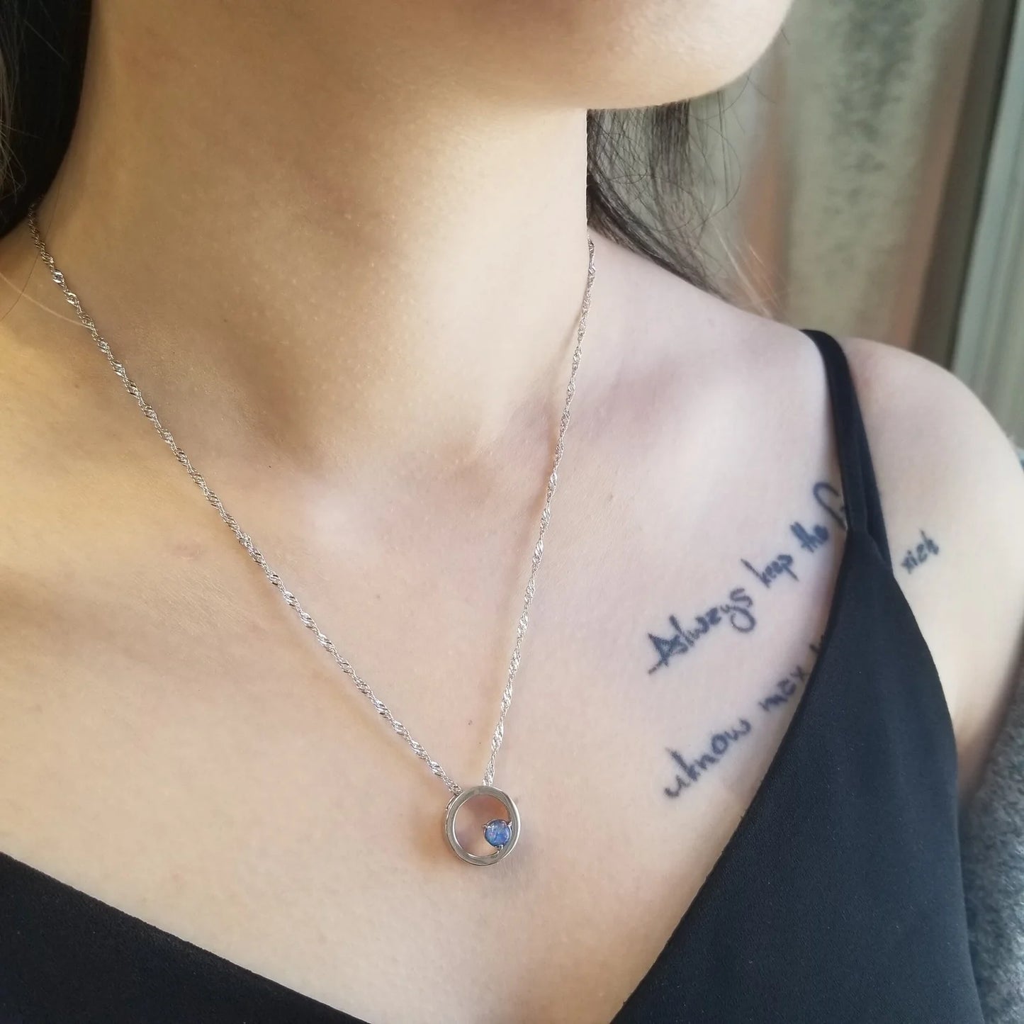 Sterling Silver Caroline Circular Triplet Opal Pendant