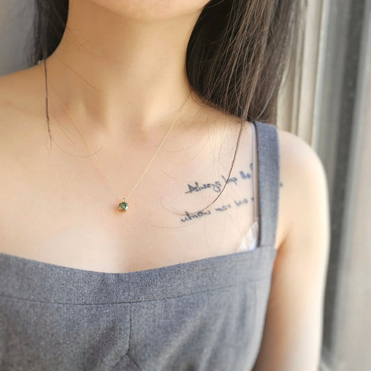 14K My Sunshine Green Moissanite Necklace
