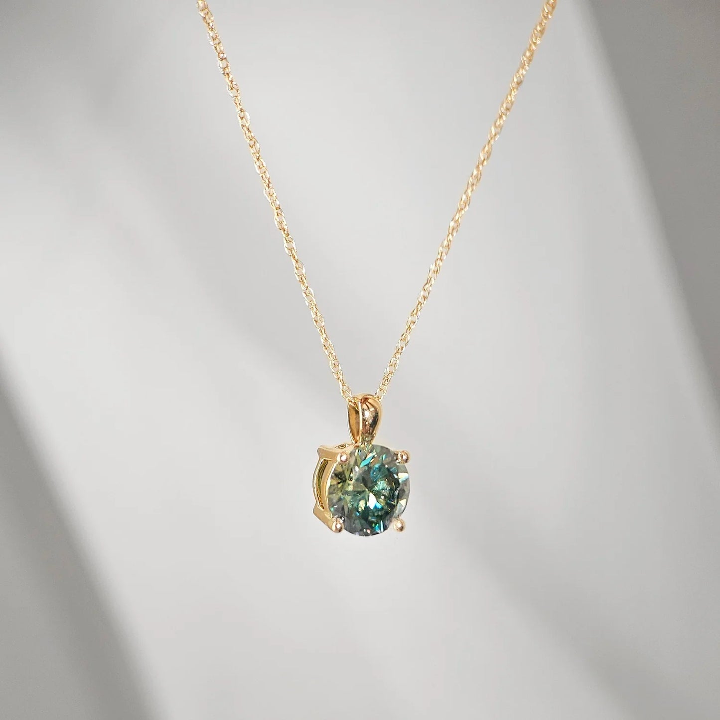 14K My Sunshine Green Moissanite Necklace