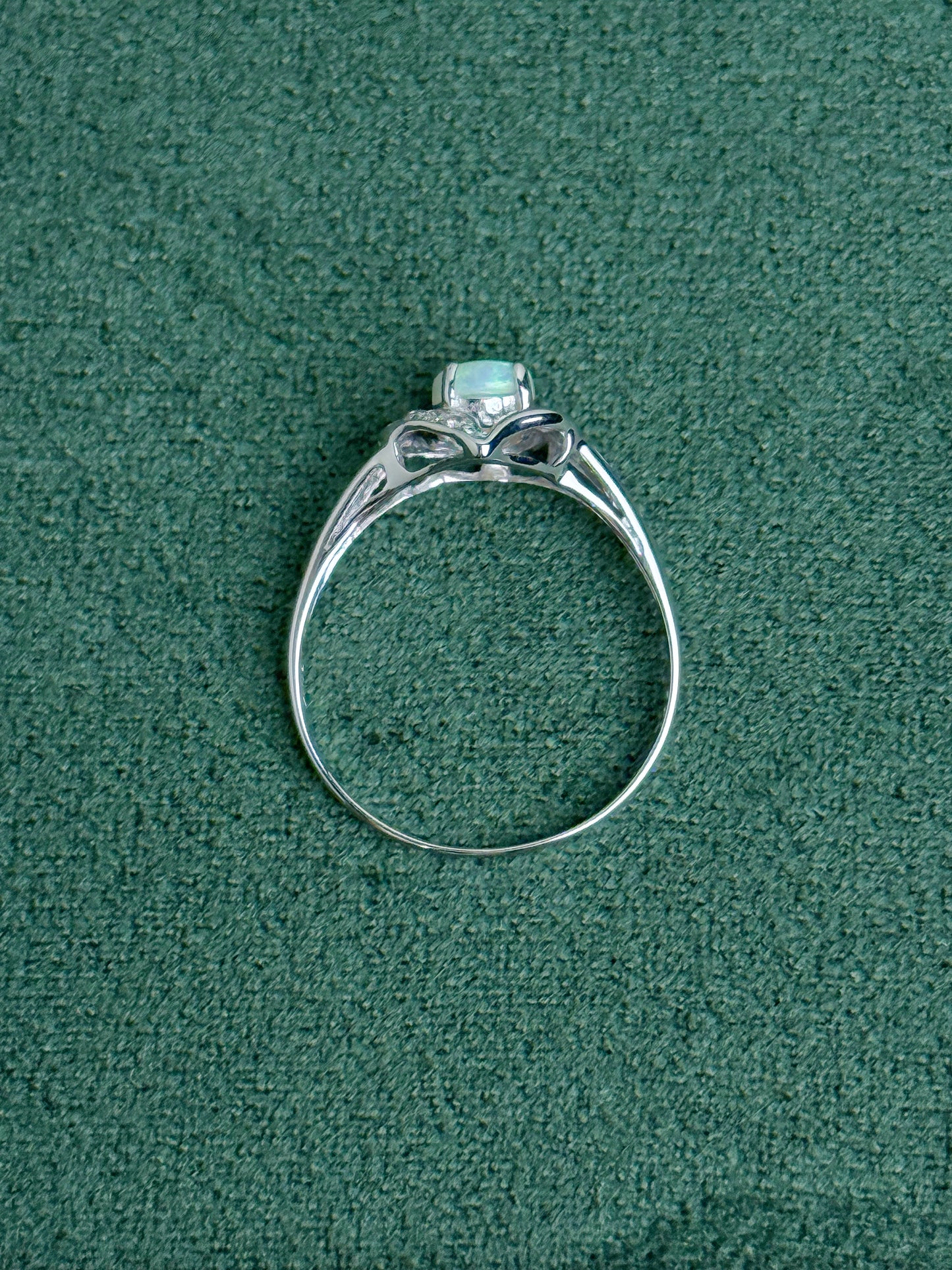 18K Susanne White Opal Ring with Diamonds