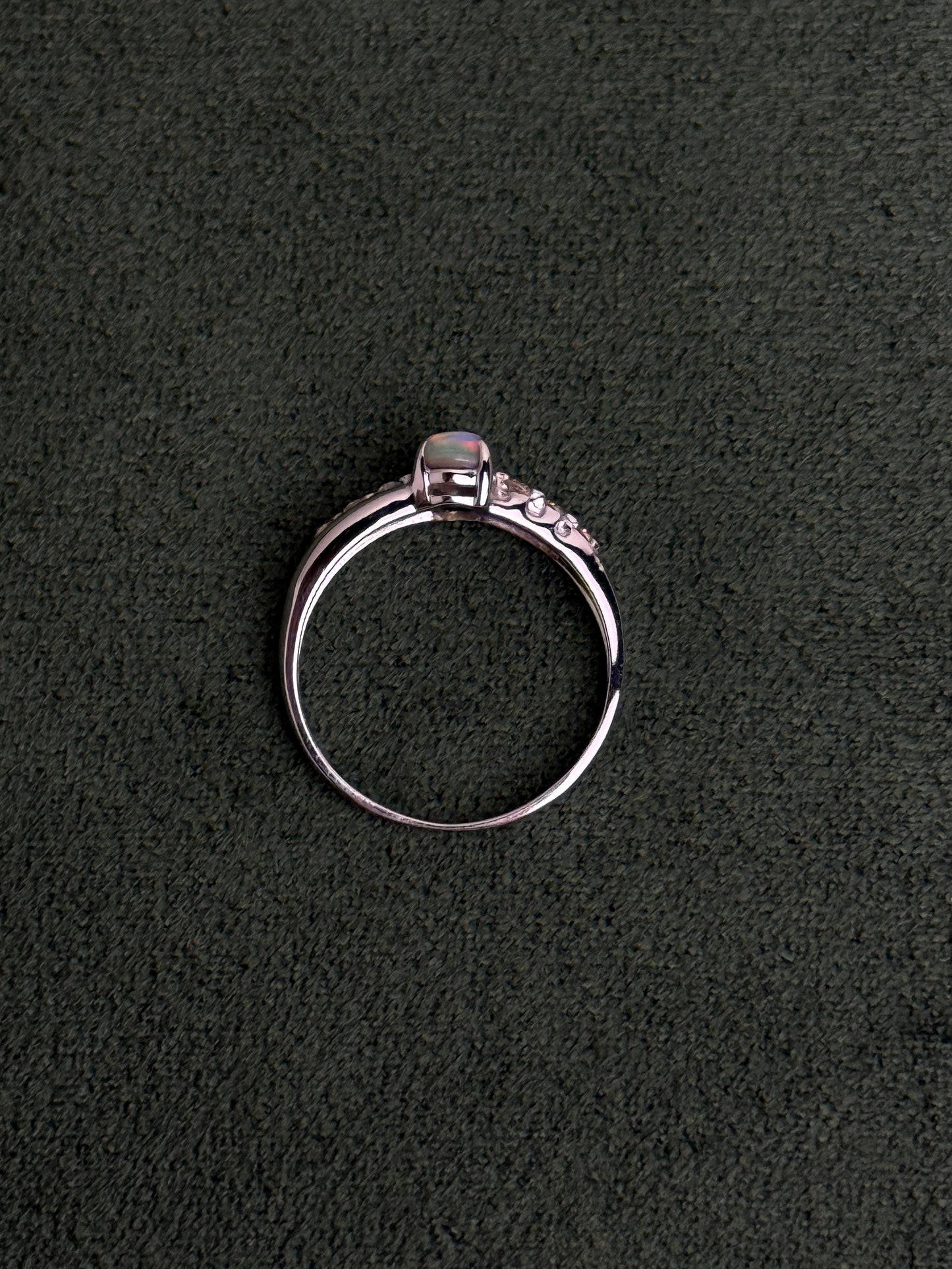 18K Natalie Solid Black Opal Ring with Diamonds