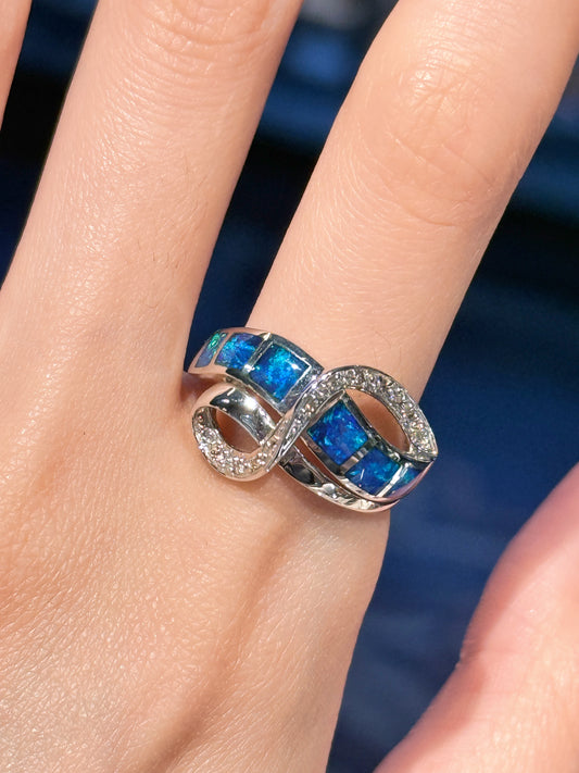 18K Paloma Inlay Opal Ring with Diamonds