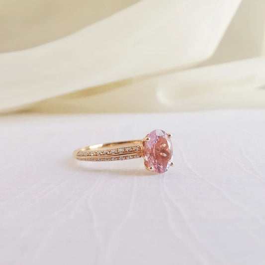 18K On-Point Morganite Ring