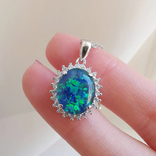 Sterling Silver Lucia Triplet Opal Pendant