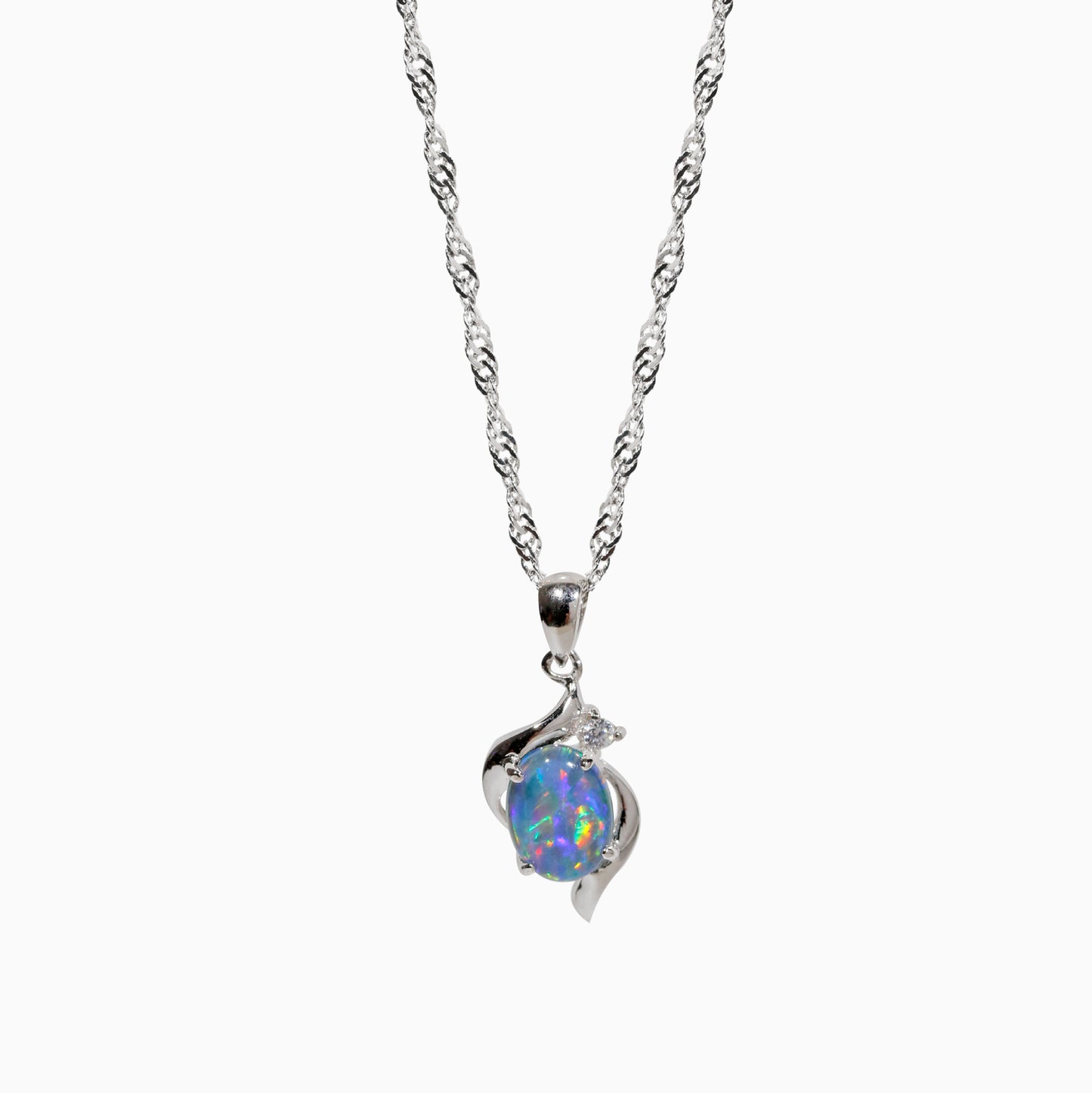 Sterling Silver Swirl Triplet Opal Pendant