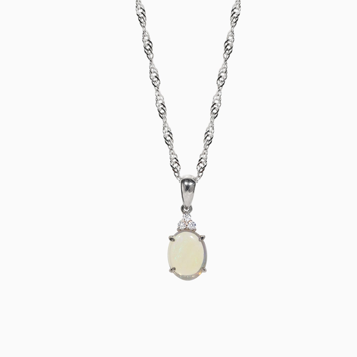 Sterling Silver Cassidy Solid White Opal Pendant