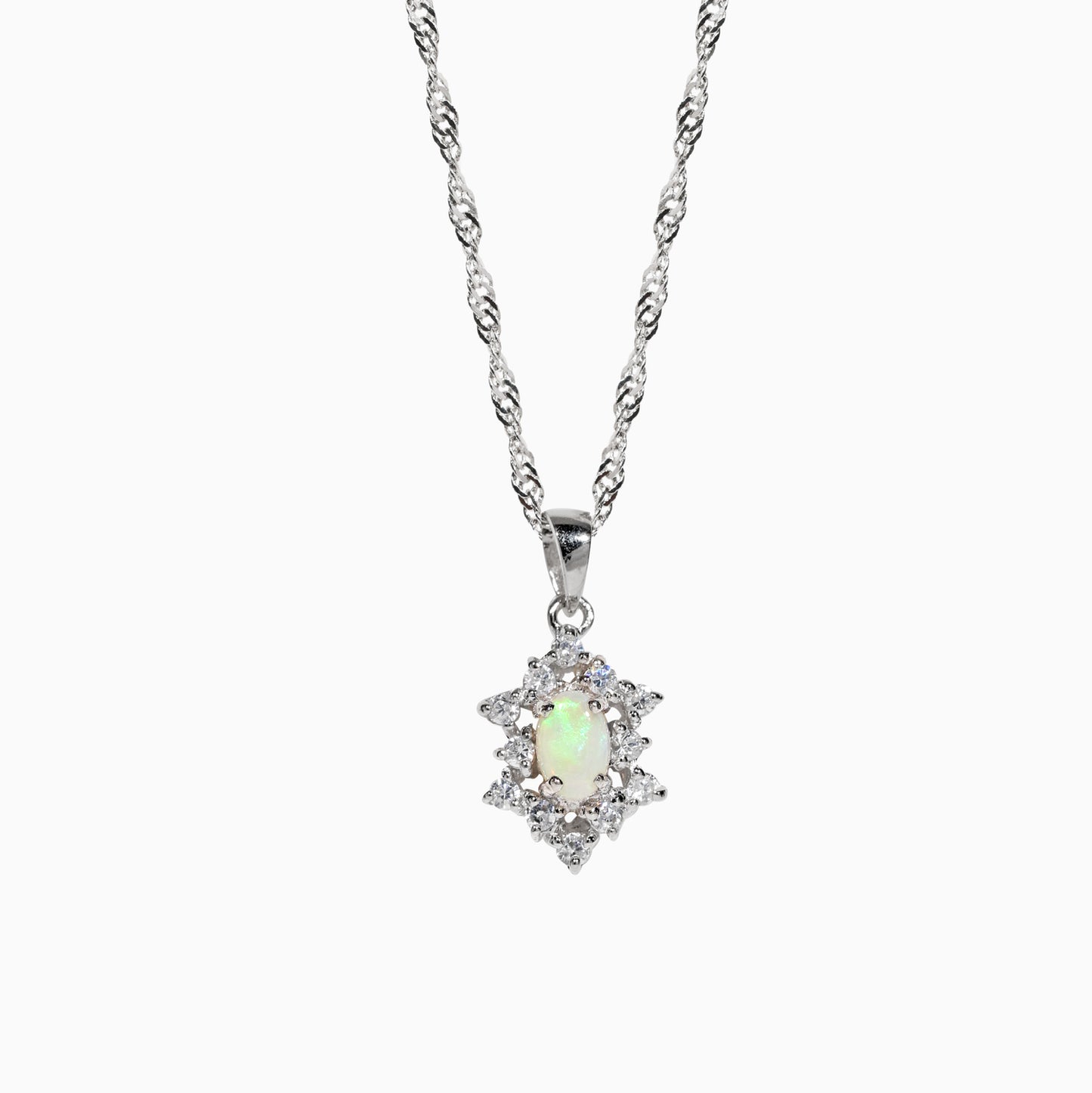 Sterling Silver Starmi Solid White Opal Pendant