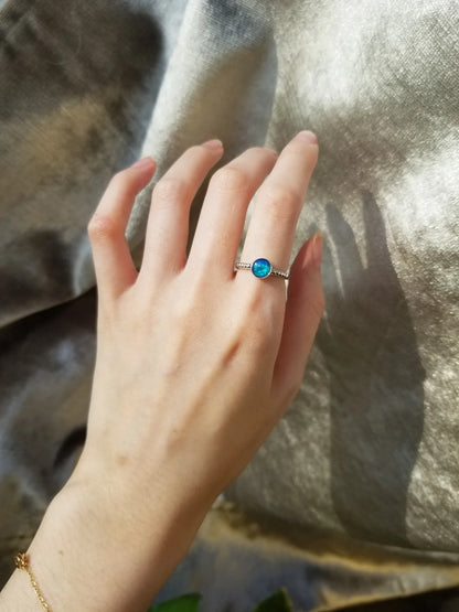 Sterling Silver Darla Triplet Opal Beaded Ring