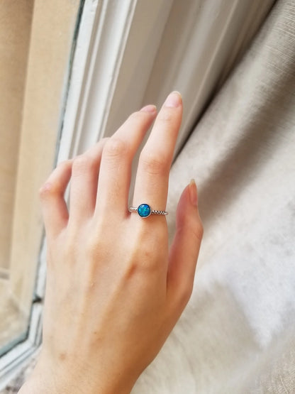 Sterling Silver Darla Triplet Opal Beaded Ring