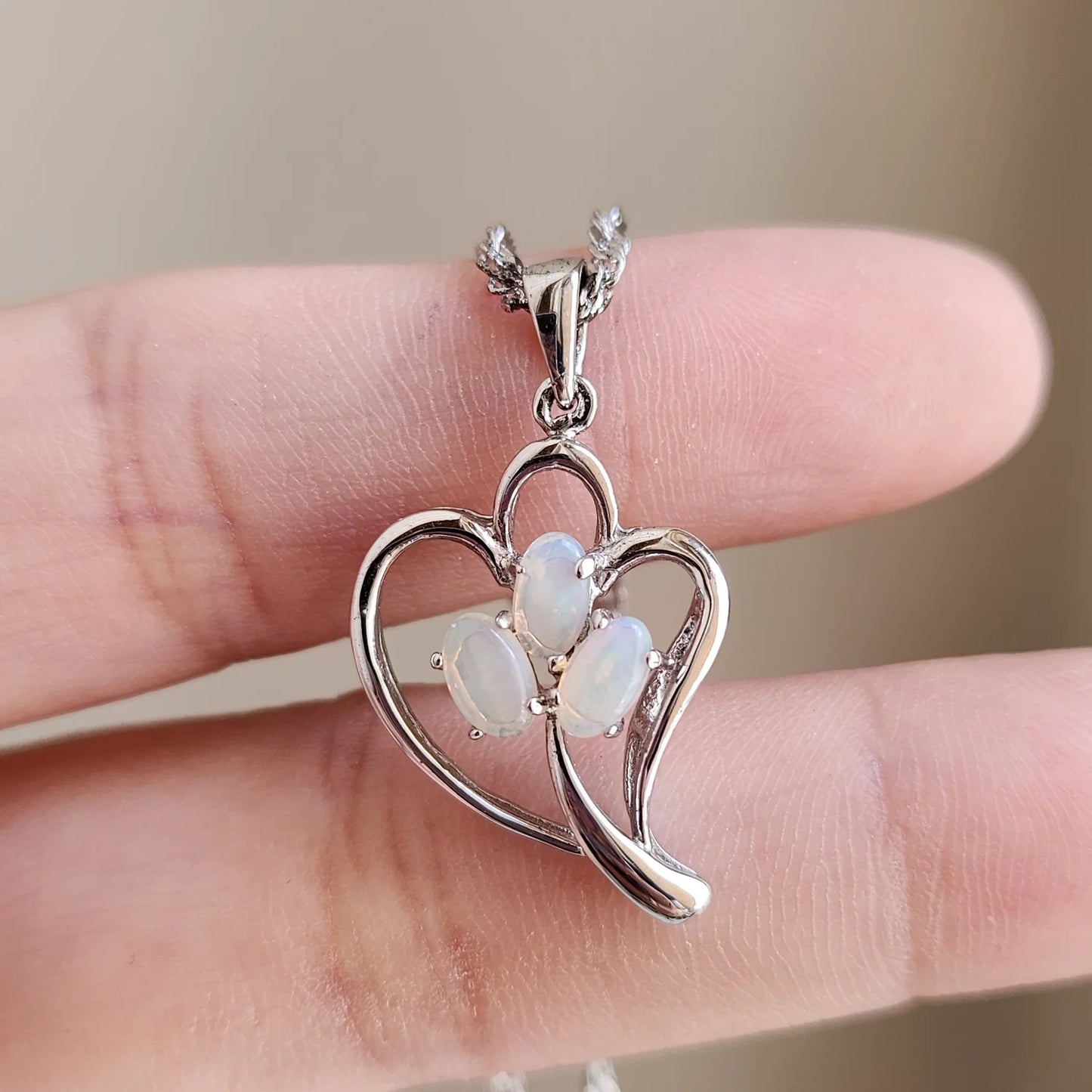 Sterling Silver Gavin Solid White Opal Pendant