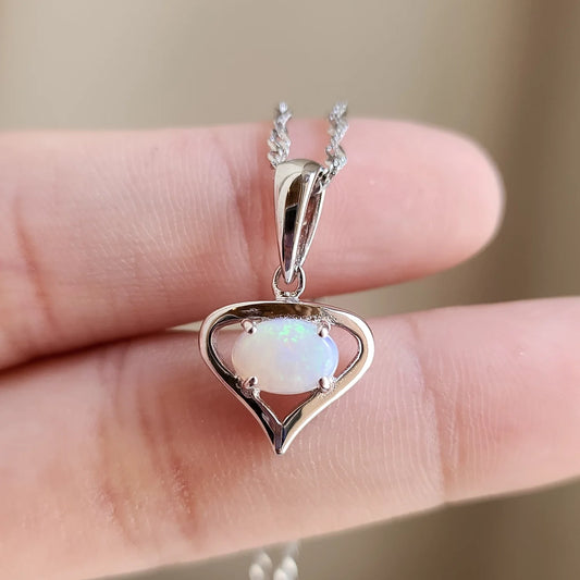 Sterling Silver Ivry Solid White Opal Pendant