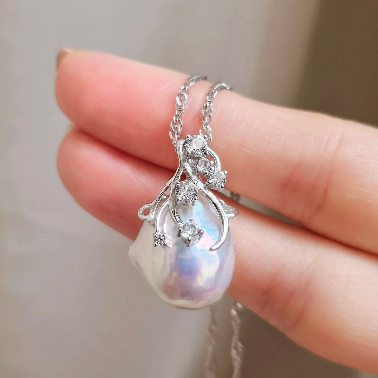 Sterling Silver Baroque Pearl Pendant