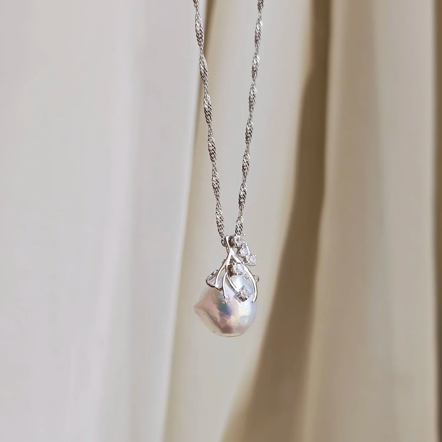 Sterling Silver Baroque Pearl Pendant