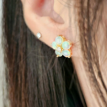 14K Forget-Me-Not Opal Flower Studs