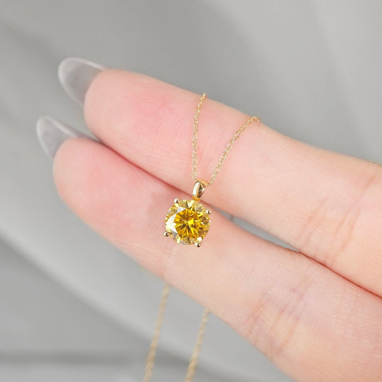 14K My Sunshine Yellow Moissanite Necklace