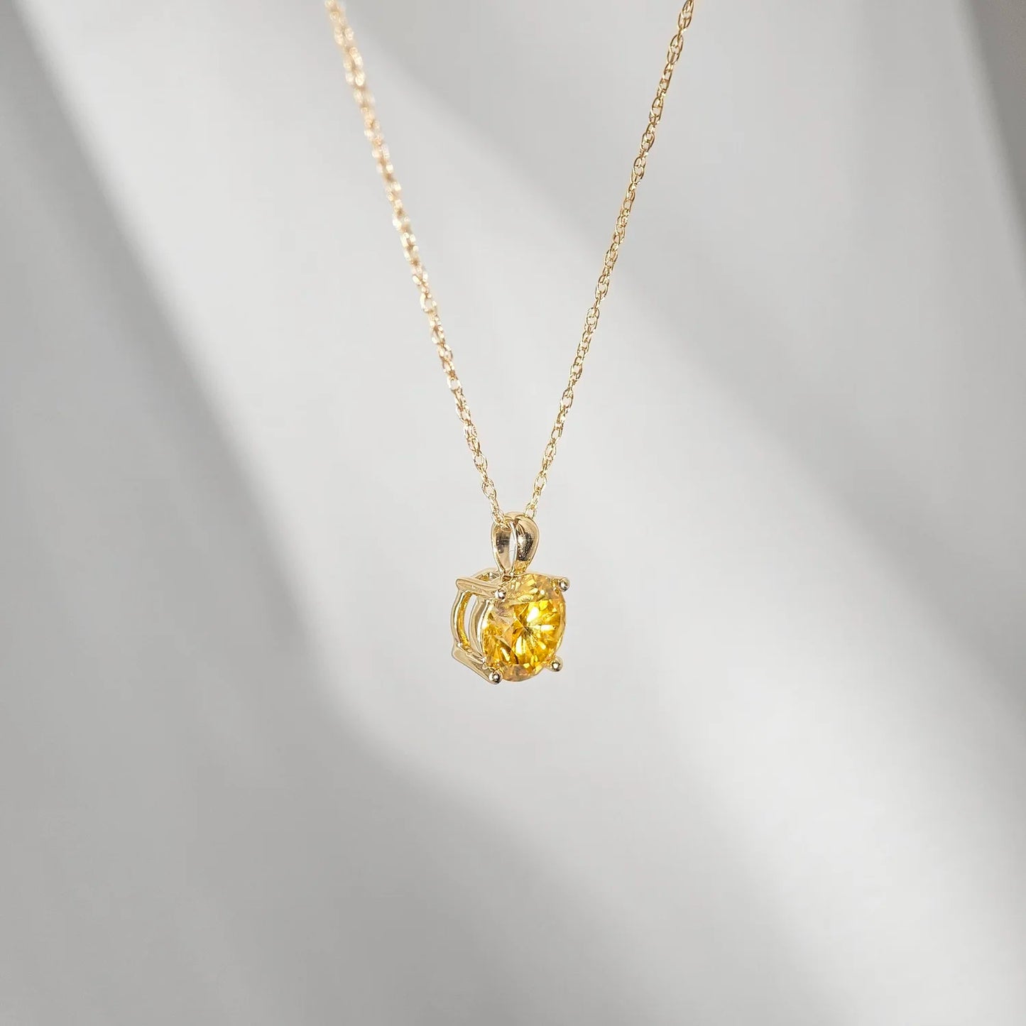 14K My Sunshine Yellow Moissanite Necklace