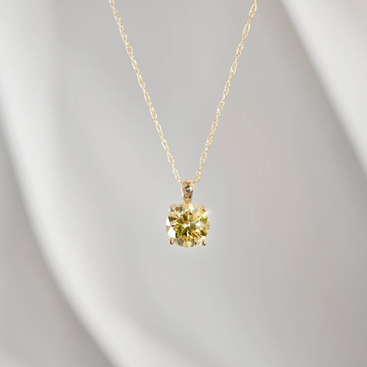 14K My Sunshine Yellow Moissanite Necklace