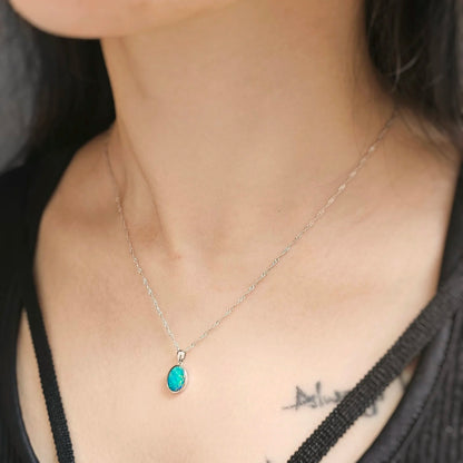 14K Small Classic Doublet Opal Pendant
