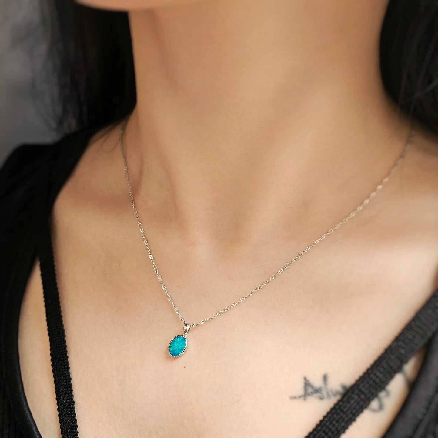 14K Mini Classic Doublet Opal Pendant