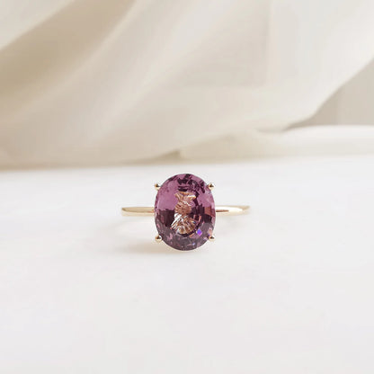 18K Purple Spinel Diamond Fountain Ring
