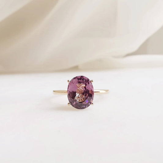 18K Purple Spinel Diamond Fountain Ring