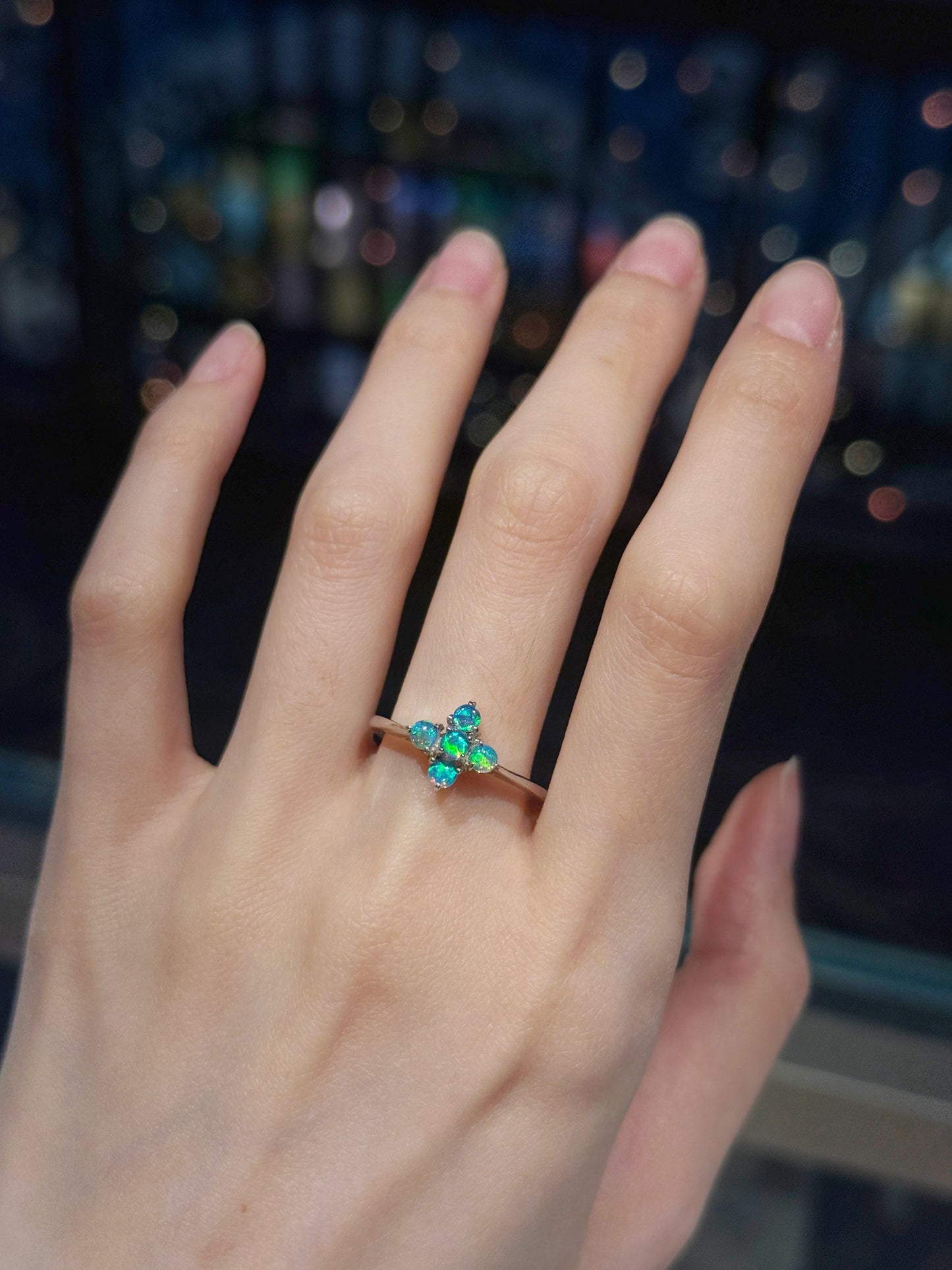 18K Karla White Opal Ring