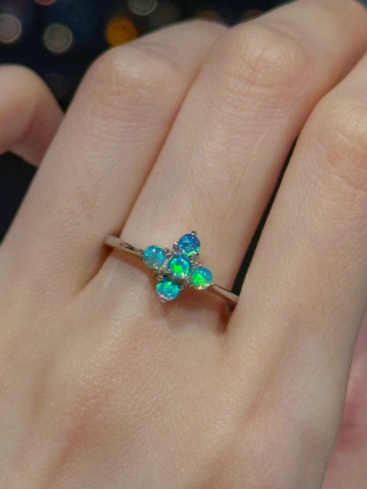 18K Karla White Opal Ring