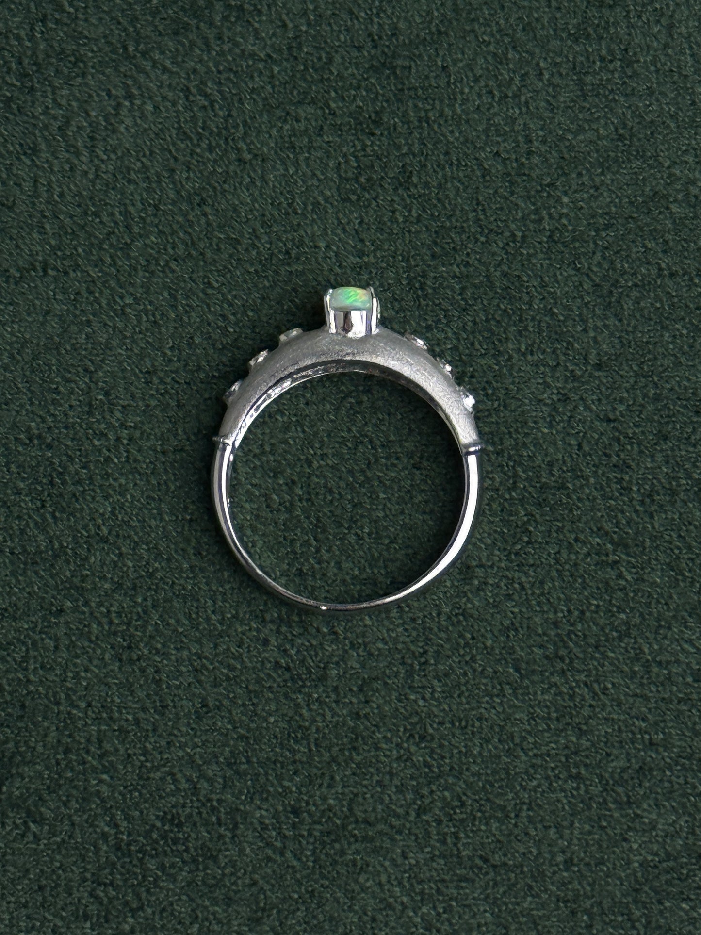 18K Wendy White Opal Ring with Diamonds