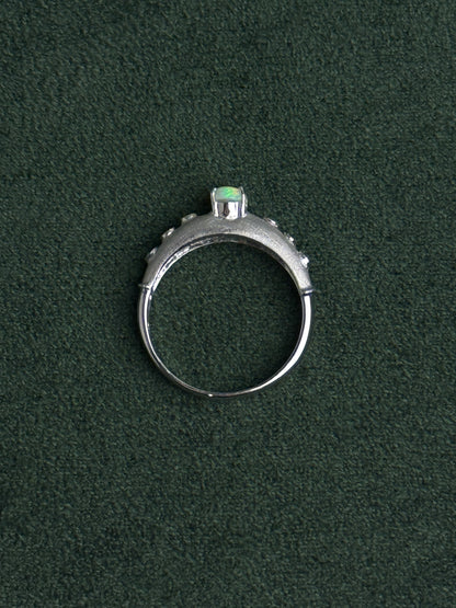 18K Wendy White Opal Ring with Diamonds