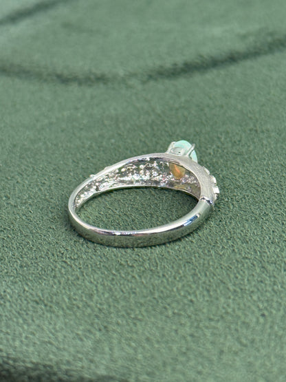 18K Wendy White Opal Ring with Diamonds