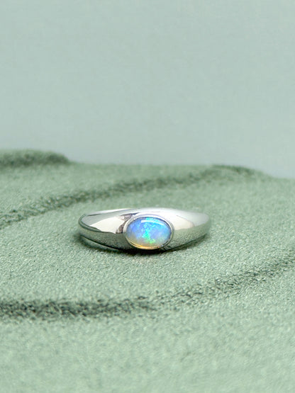 18K Bubble White Opal Ring