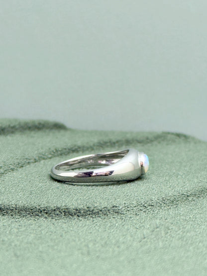 18K Bubble White Opal Ring