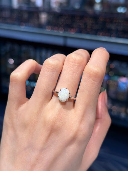 18K Vivian White Opal Ring