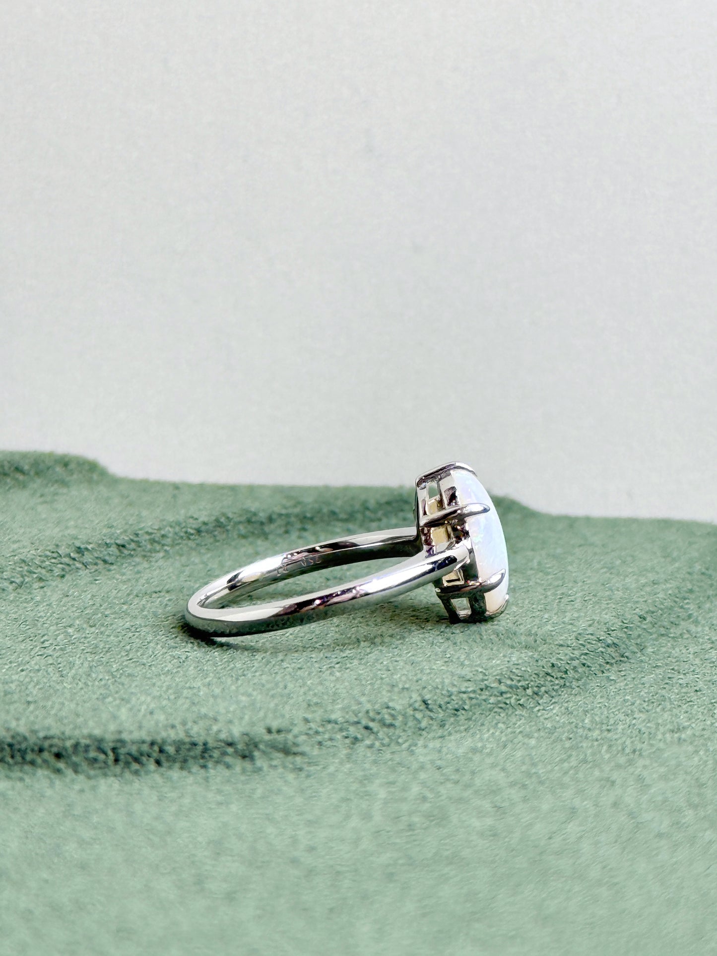 18K Vivian White Opal Ring