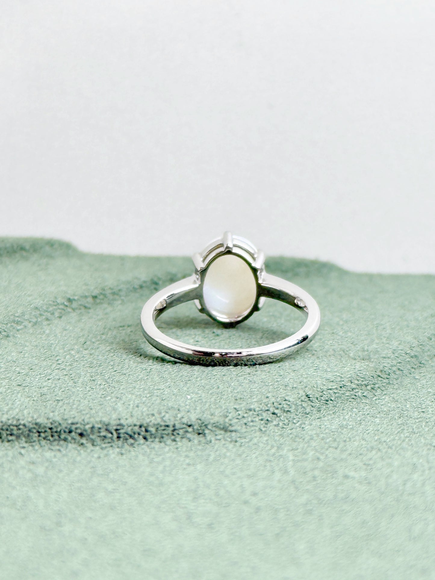 18K Vivian White Opal Ring