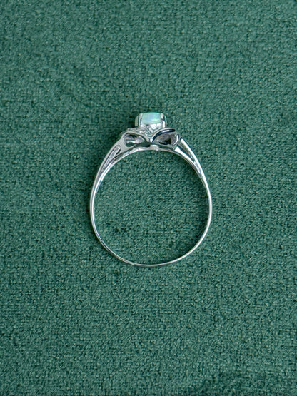 18K Susanne White Opal Ring with Diamonds