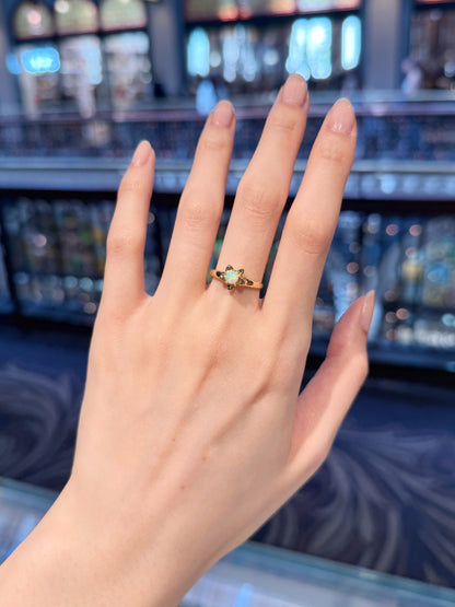 18K Star White Opal Ring