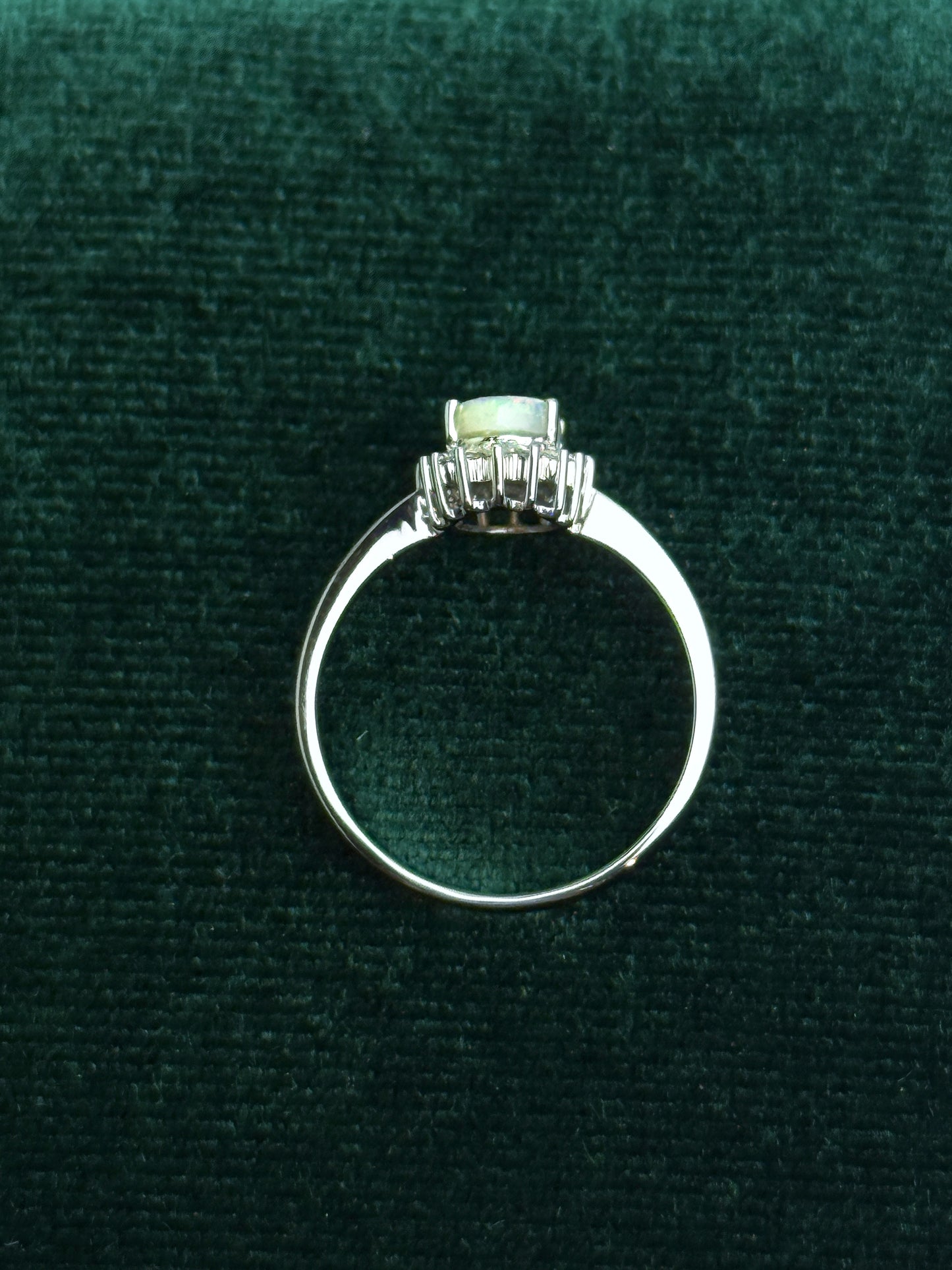 18K Lilyana White Opal Ring with Diamonds