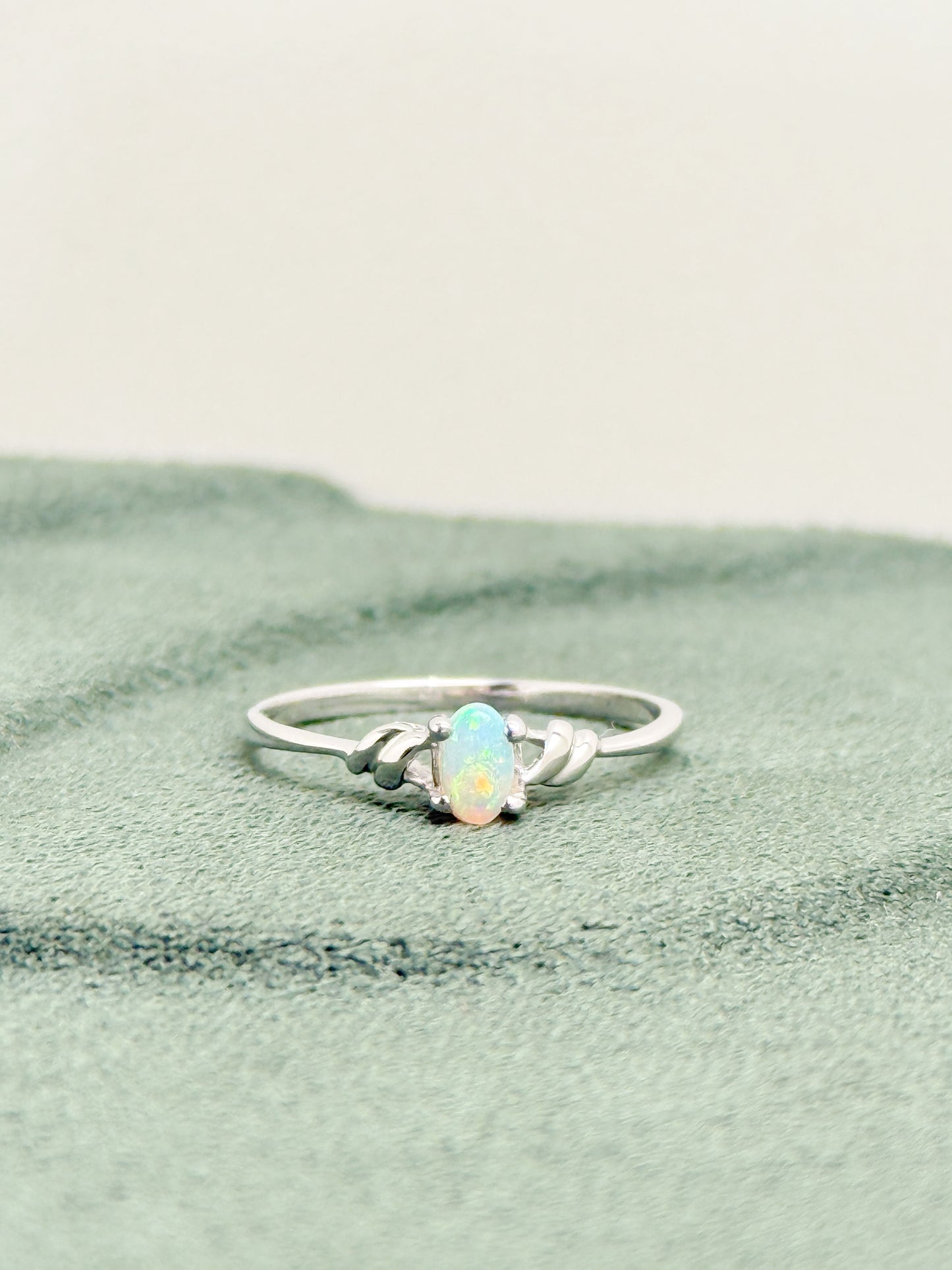 18K Arianna White Opal Ring