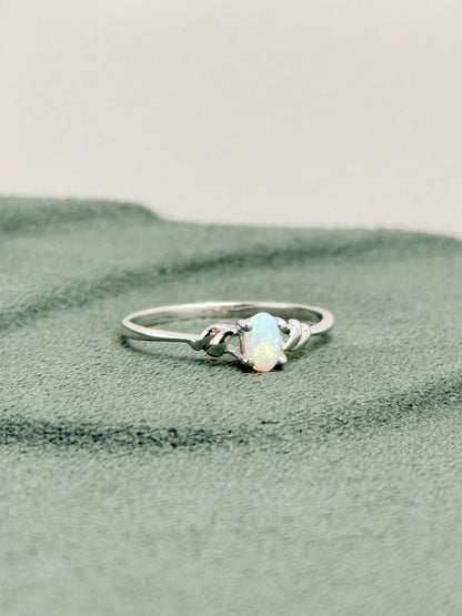 18K Arianna White Opal Ring