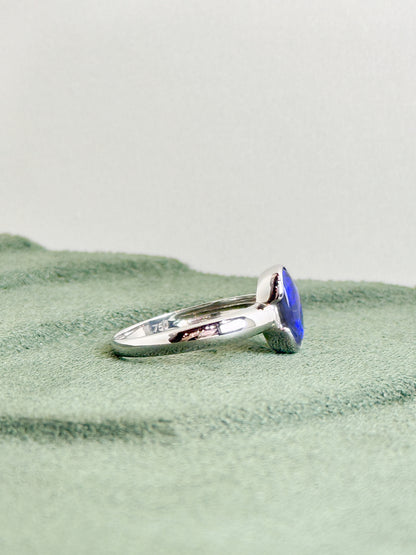 18K Maria Solid Black Opal Ring