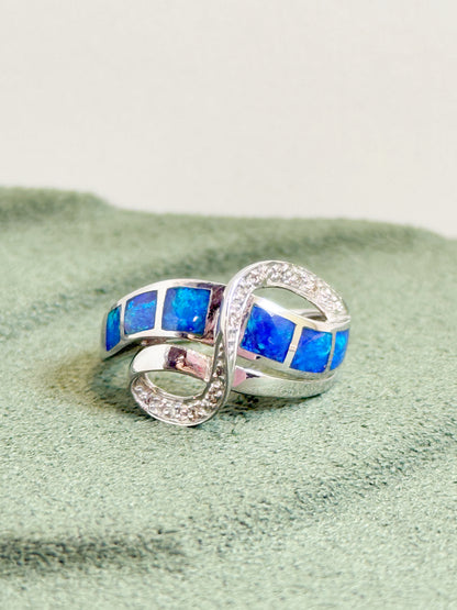 18K Paloma Inlay Opal Ring with Diamonds