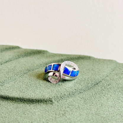 18K Paloma Inlay Opal Ring with Diamonds