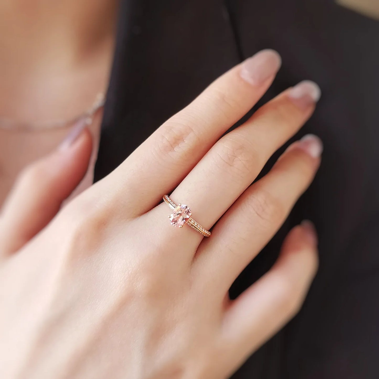 18K On-Point Morganite Ring