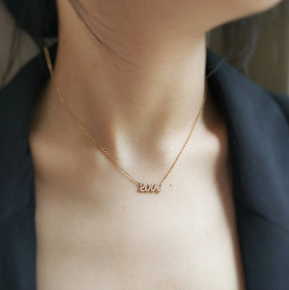 18K Diamond Love Necklace