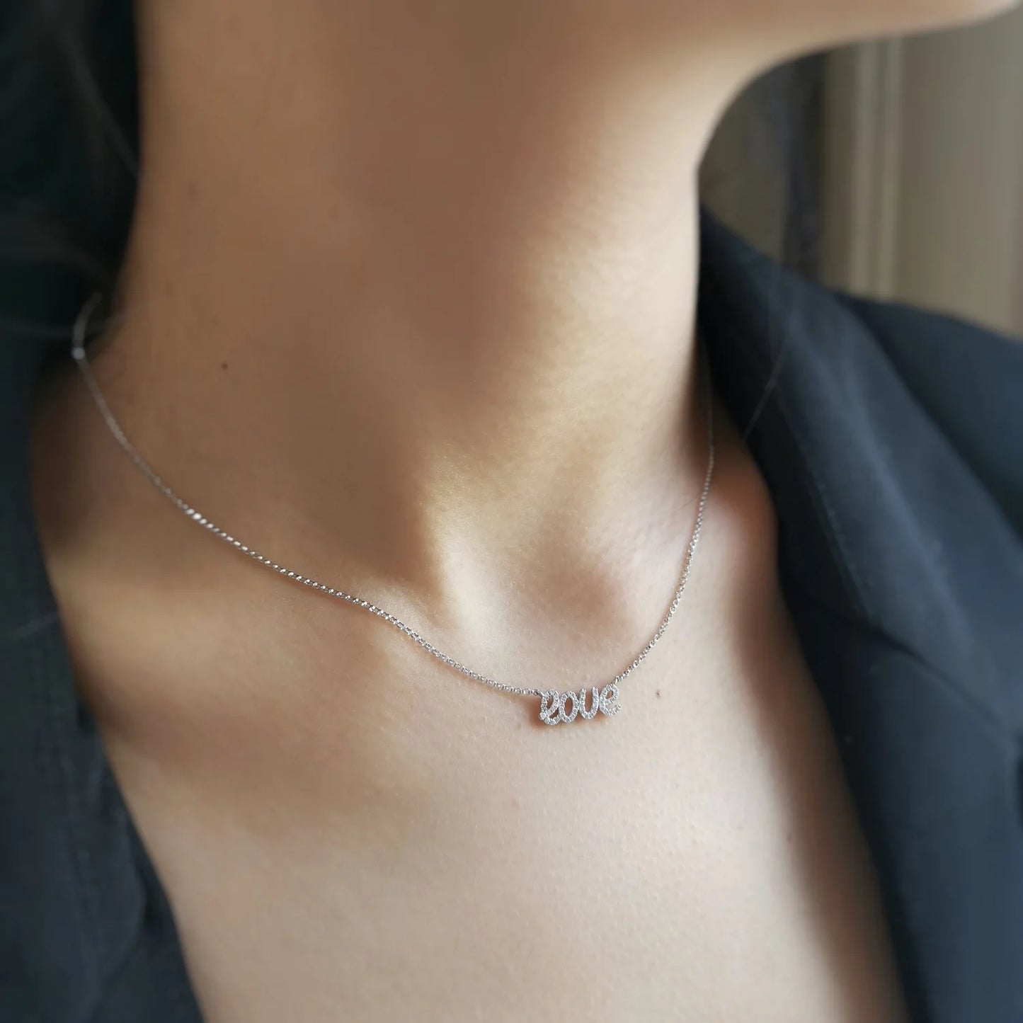 18K Diamond Love Necklace