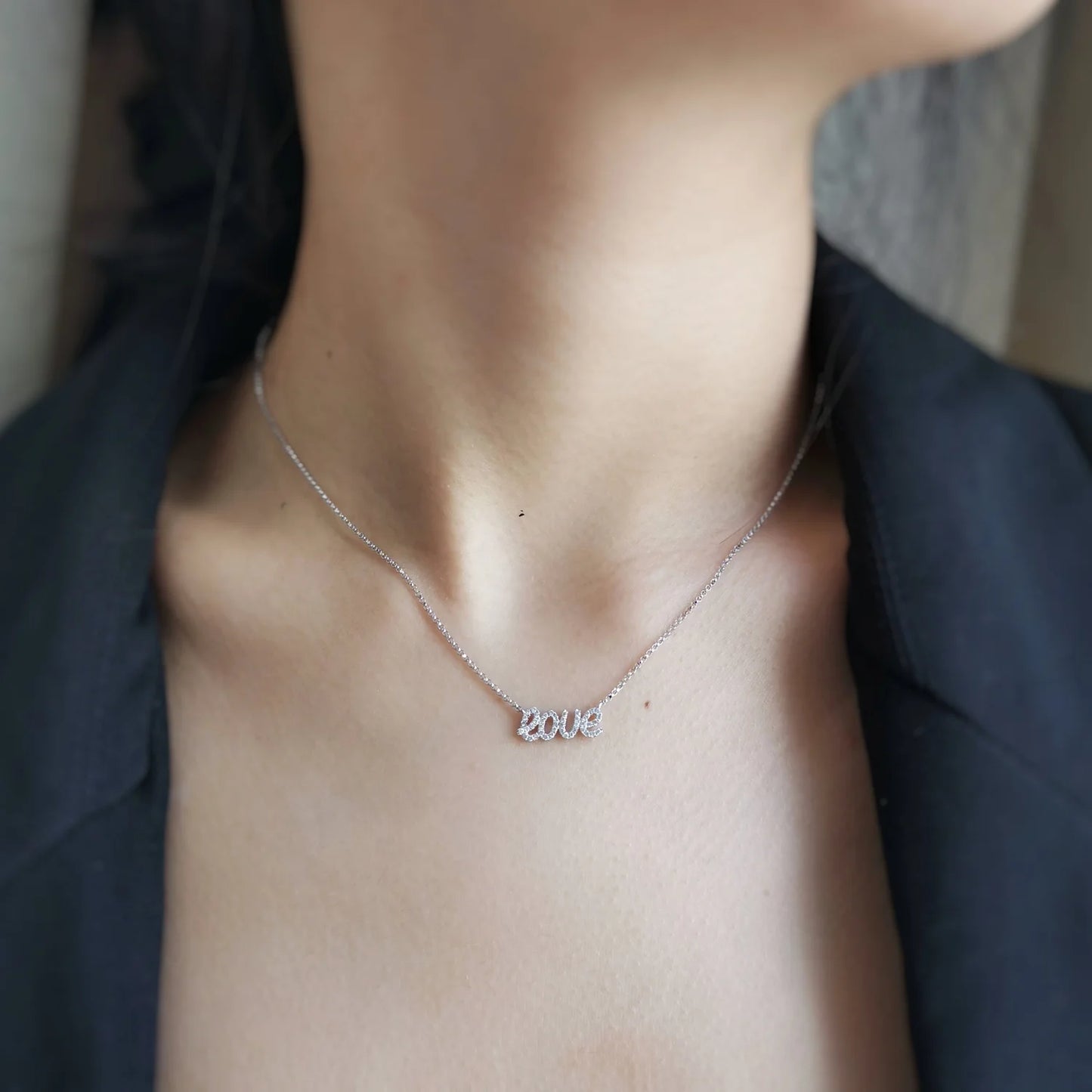 18K Diamond Love Necklace