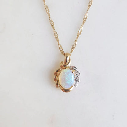 18K Bailey Leaf Opal Pendant