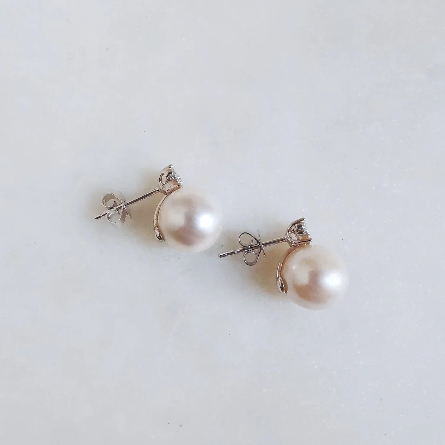18K Petite Fleur Akoya Pearl and Diamond Earring