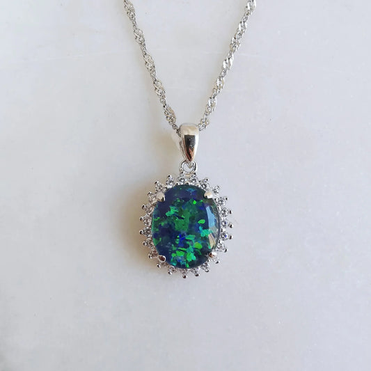 Sterling Silver Lucia Triplet Opal Pendant